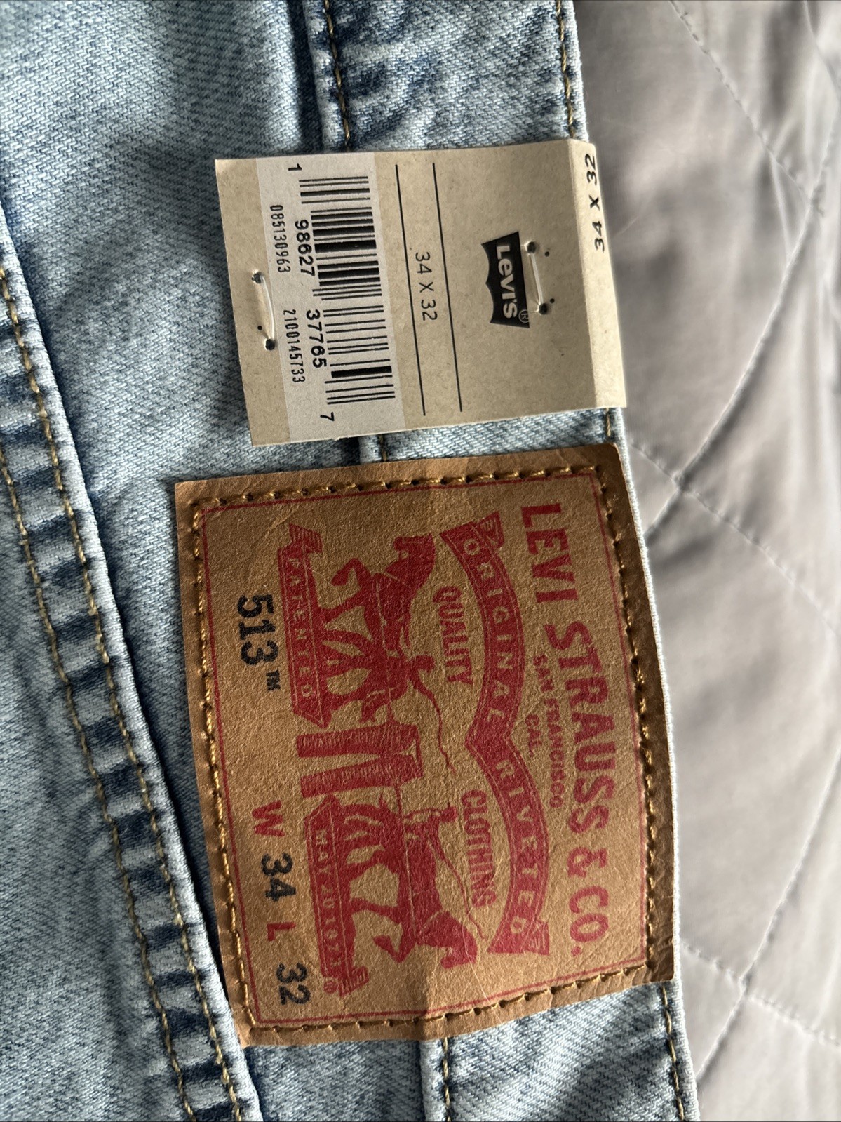 Light Blue, Slim Fit, Straight Denim Brand New Never Worn
