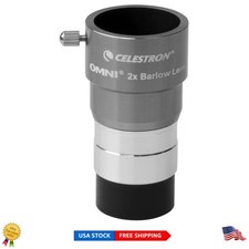 Omni 2x Barlow Lens - Enhance Your Telescope with 1.25'' Eyepiece Compatibility