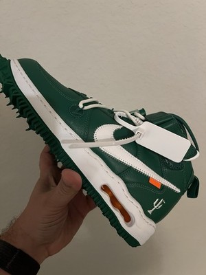 Nike Air Force 1 Mid Off-White Green White Leather Sneakers Basketball