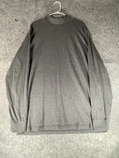 LL Bean Turtle Long Sleeve Mock Neck Shirt Mens XL TALL Gray Base Layer COTTON