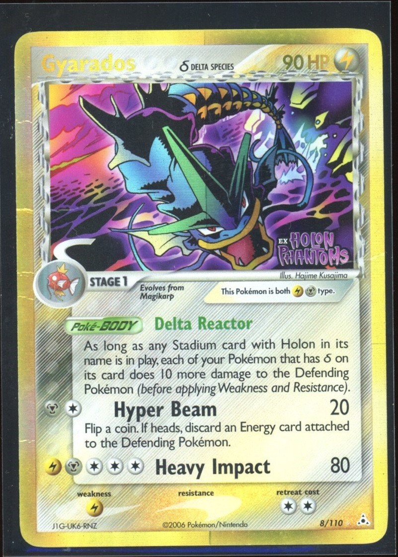 Gyarados Delta Species 8/110 EX Holon Phantoms Reverse Foil Stamped 2006 Pokemon