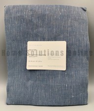 Pottery Barn Belgian Flax Linen Sheer Curtain Blue Chambray 84" B1056
