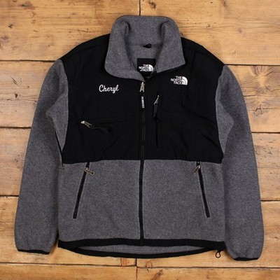 The North Face Denali Fleecejacke L Damen grau schwarz Full Zip Outdoor TNF