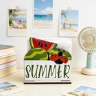 Wooden Tissue Box Stand with Watermelon Lemon Summer Theme for Desk or Shelf