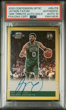 2022 Panini Contenders Optic Jayson Tatum Auto Gem Min 10 Gold 09/10 PSA Celtics