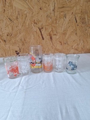 Vintage Variety Welch s Jelly Jar Glasses, Bugs Bunny 50th Glass, Flintstones