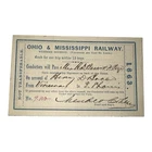 1863 Civil War Era Ohio & Mississippi Railway Pass, Vincennes, IN & E. St. Louis
