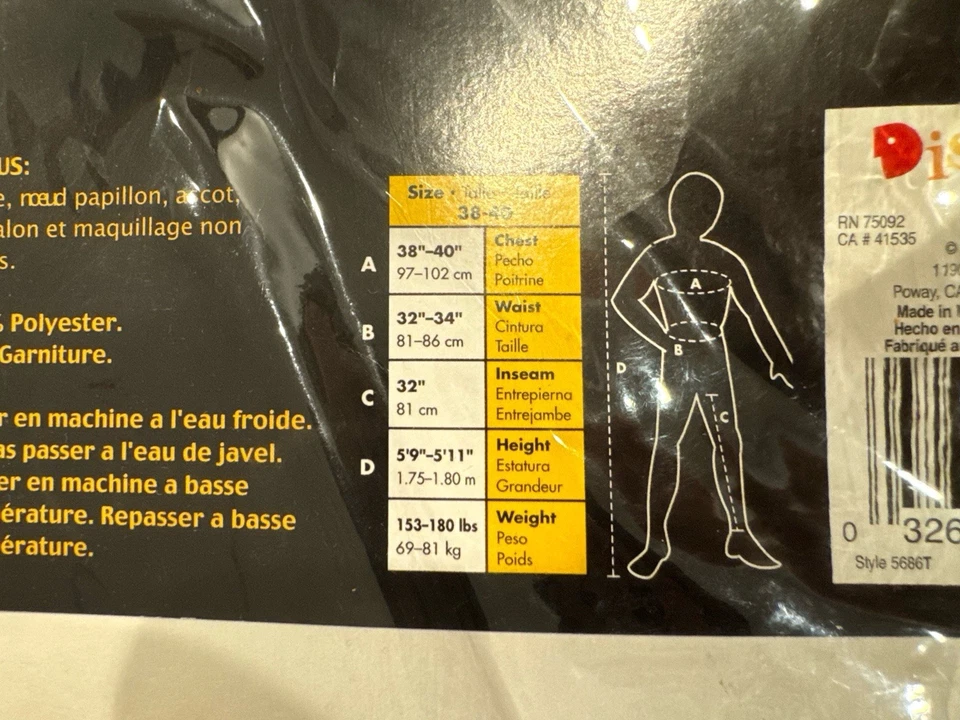 Disfraz de miedo Jack Skellington adulto - disfraz - adulto talla 38-40 Foto 3 de 4