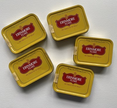 Murray Sons & Company Erinmore Flake Pipe Tobacco 100g Empty Tin Lot of 5