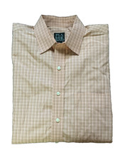 Jos A Bank Shirt Men's Large Traveler's Collection Long Sleeve Button Up Dress