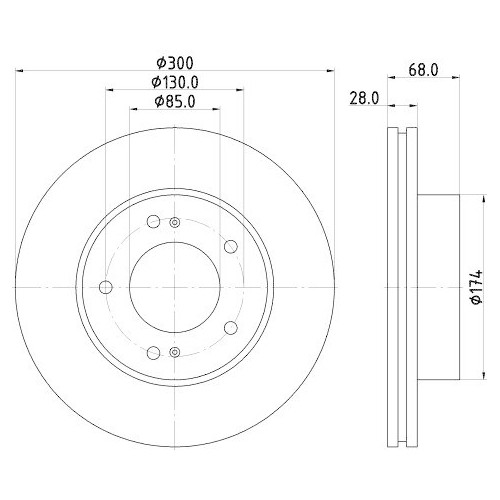 Bremsscheibe Hella Pagid 8DD 355 116-461 Pro für Ssangyong Vorderachse - Bild 4 von 5