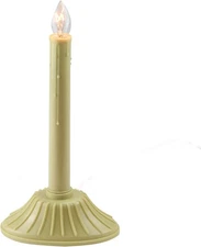 9.5" Single Yellow Ivory Candolier Christmas Indoor Candle Lamp - Clear C7 Light