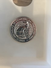 2025 Queens Beasts Greyhound of Richmond 2oz Silver Coin 999.9 Bullion