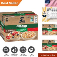 Delicious USDA Organic Instant Oatmeal, 32 Pack with Apple, Maple 