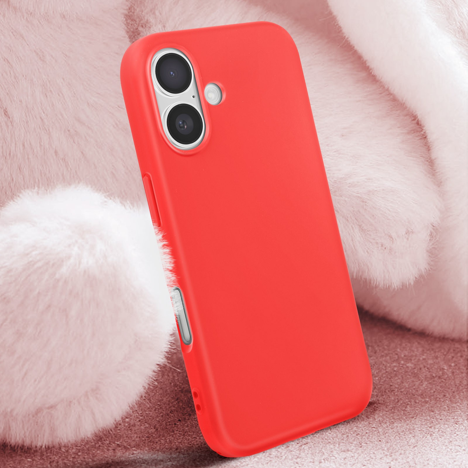 Coque iPhone 16 Plus Avizar semi-rigide et soft-touch couleur rouge