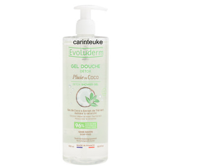 Evoluderm Coconut Gel Douche Detox Pluie de Coco Shower Gel   16.9 fl oz