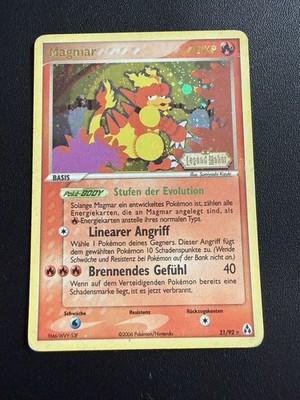 Magmar Stamped Reverse Holo Pokemon Karte Deutsch 21/92 EX Legend Maker