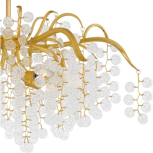 Gold Leaf Six Light Semi-Flush Mount from the Maple Collection - Picture 5 of 5