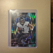 2025 Panini Select - Premier Level Travis Etienne #130 Black & Green Shock Prizm