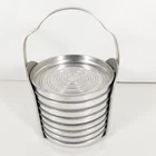Vtg Kromex Aluminum Metal Drink Coaster Set 8 with Caddy Holder Retro MCM Bar
