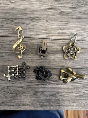 Hanayama Metal Puzzles Lot of 6 - Easy To Hard Skill Level