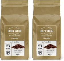 By Amazon House Blend Coffee Beans, Medium Roast, 2Kg (2 Packs of 1Kg), Rainf... 31.99 per kilo