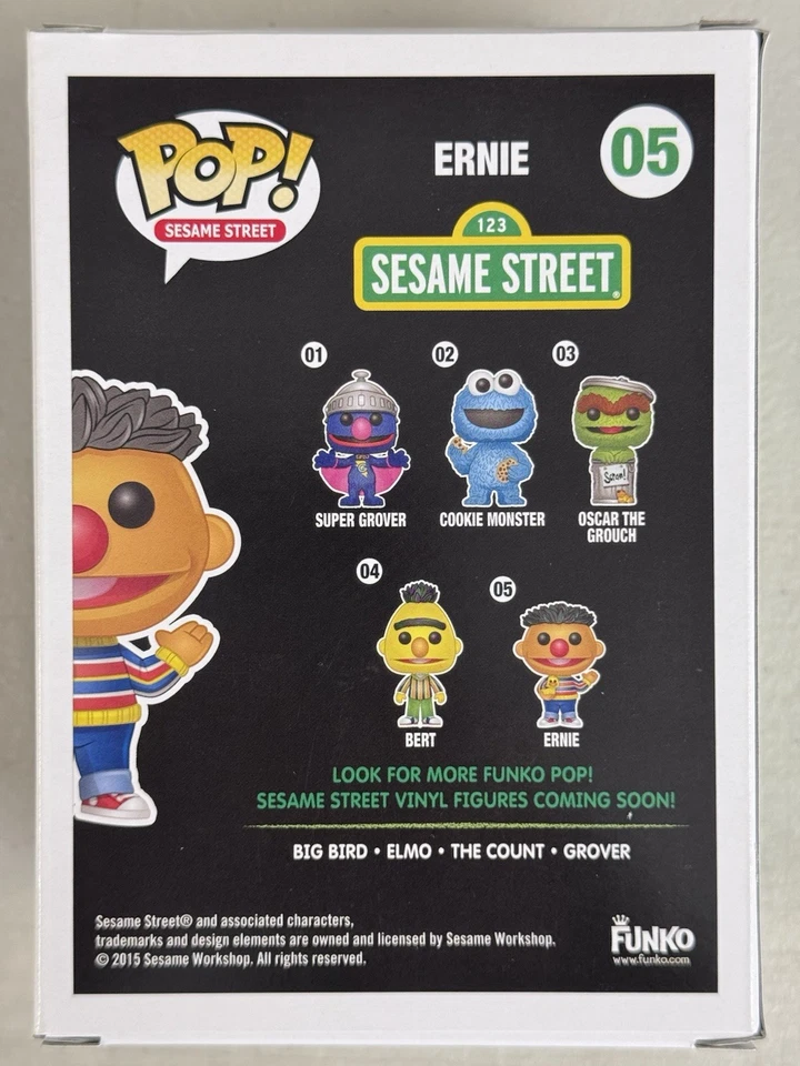 Ernie (Flocked) 05 ~ Sesame Street ~ Funko Pop Vinyl + FREE PROTECTOR Foto 3 de 4