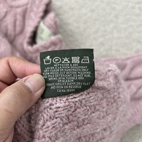 Aran Maglione Market Maglione Donna S Pullover Grosso Cavo Maglia Lana Merino Rosa - Foto 8 di 8