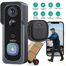BOIFUN WLAN Video Türklingel mit Kamera, 2K-HD-Funkklingel mit Kamera WLAN