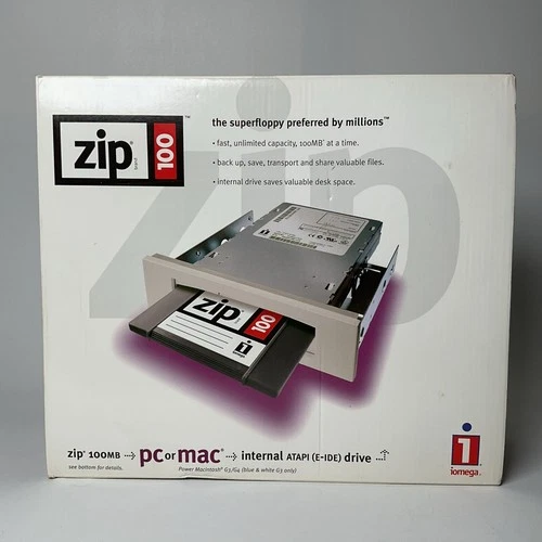 Zip Brand Zip 100 MB Superfloppy Internal ATAPI Drive PC Mac Vintage