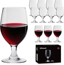 13 OZ Red&White Wine Glasses,Clear Water Goblets Set of 12,Multi-purpose Water