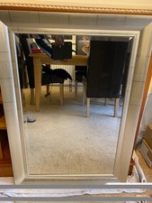 Large Silver‑Framed Wall Mirror – Modern Rectangular Design