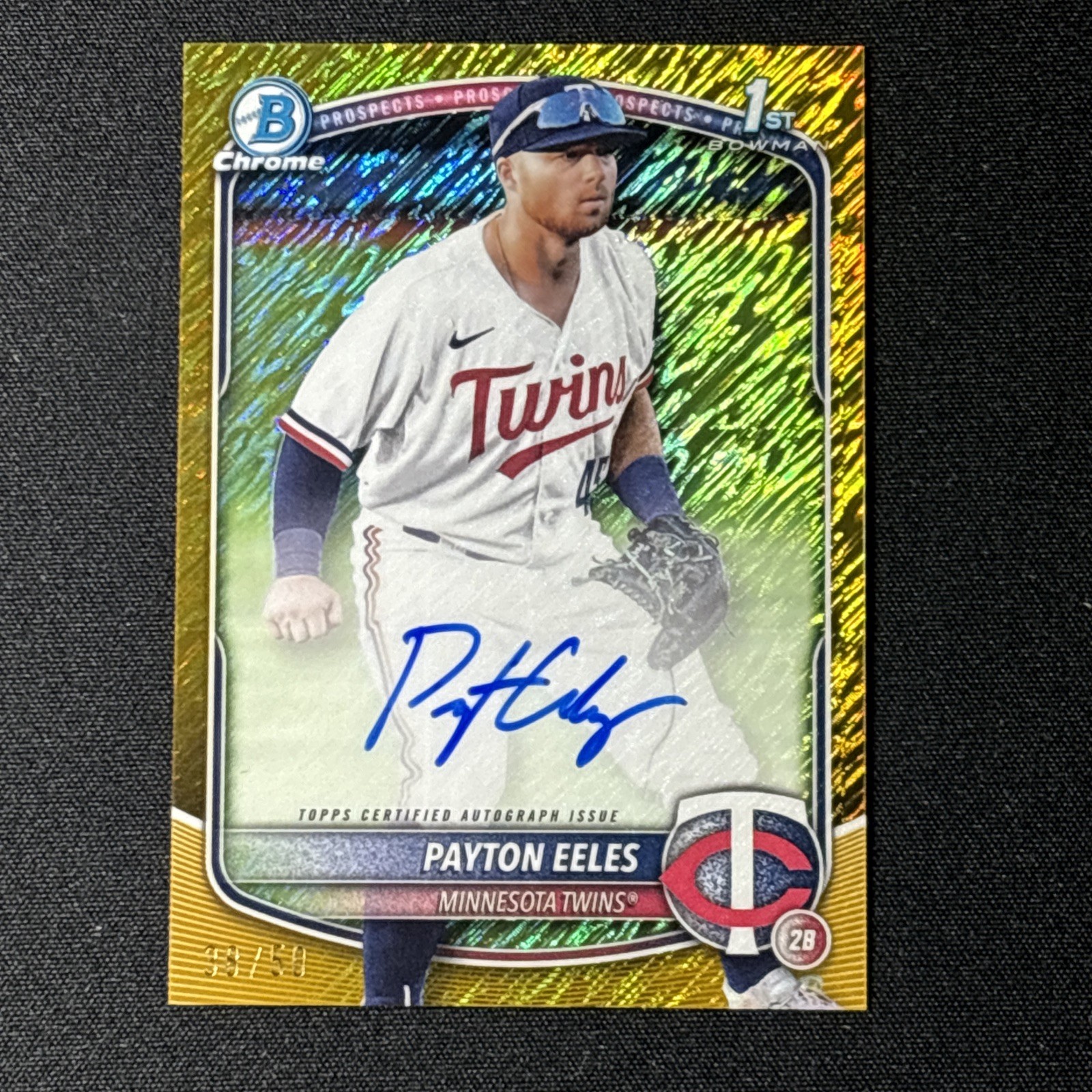 2025 Bowman Chrome 1st Payton Eeles Auto /50 Gold Shimmer
