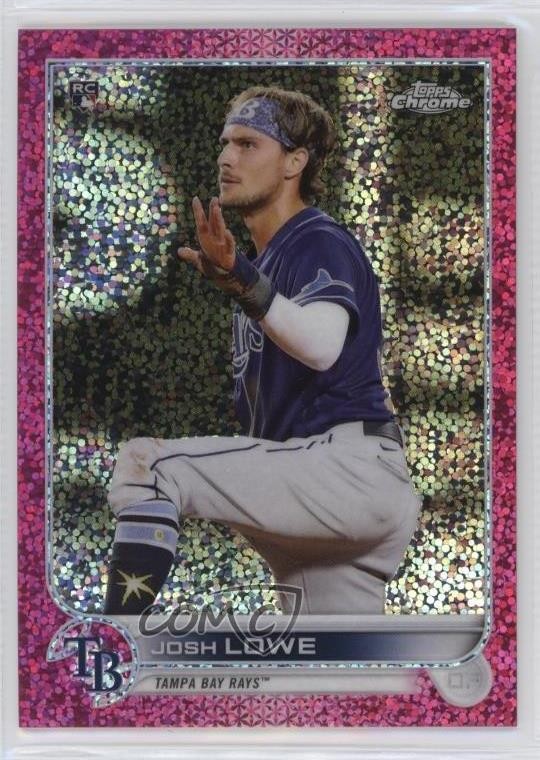 2022 Topps Chrome Magenta Speckle Refractor 187/350 Josh Lowe #83 09x3