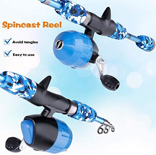 Kids Fishing Pole, Portable Telescopic Fishing Rod and Reel 1.5M 4.92Ft Blue - Picture 4 of 7
