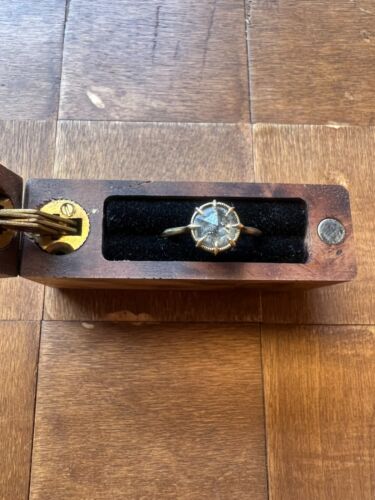 Bespoke Salt and Pepper Rose Cut Diamond Engagement Ring 14k Gold - Picture 3 of 3