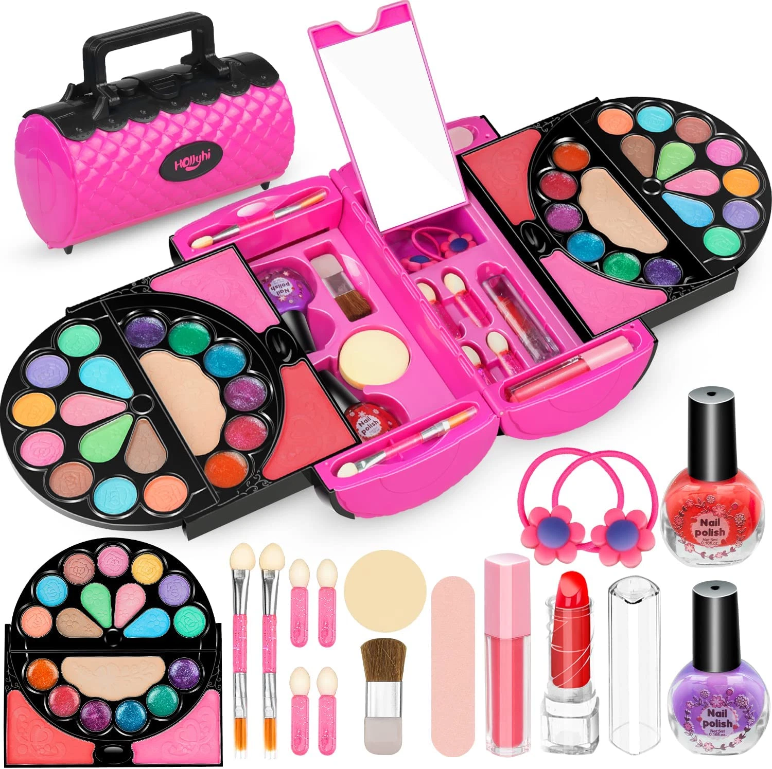 56 Pcs Real Kids Makeup Kit for Girls Washable Pretend Play Makeup Toy Set NEW