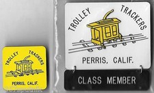 Square Dance Pin Set Perris California Trolley Trackers Class Member Pinback VTG