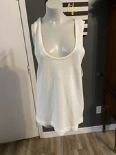 ser.o.ya men’s Knit  Tank Baggy Distressed Knit Fashion NWT Size M Ivory Anchor