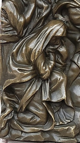 Bronze der Kalvarienberg religiös Wandrelief Heißguss Basrelief Skulptur Figur - Bild 4 von 10