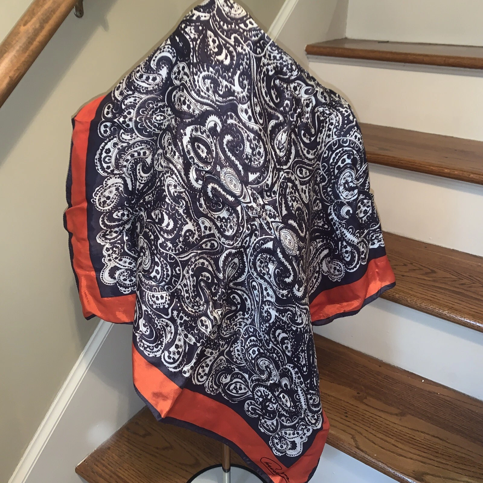 Écharpe en soie vintage CHRISTIAN DIOR Paisley élégance signée EYE POPPER ❤️tb1019
