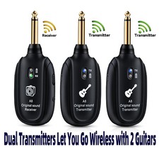 INGPARTNER A8 Dual Transmitter Digital Wireless Guitar System for Bass, Guitar