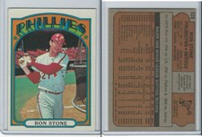 1972 Topps Baseball, #528 Ron Stone, Philadelphia Phillies