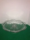 Vintage Anchor Hocking Clear Glass Cake Stand In The Savannah Pattern