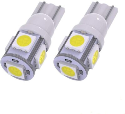 2-Pack Bright White LED T10 194 168 158 Bulbs - 6000K For License Plate, Dome, Map Lights
