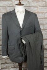 Ing. LORO PIANA Gray Striped Wool Single Breasted Blazer Pants Suit Size 56