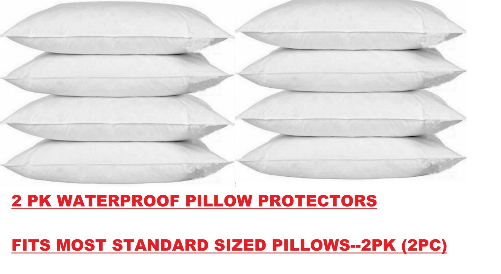 2 Pack Pillow Protectors Standard Size 50x70cm Washable Dust Proof