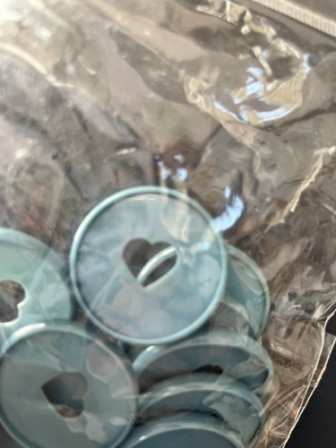 New Blue Round Heart Cut Out Crapty 9 Pc Discbound Expansion Discs Planner Rings - Picture 3 of 3
