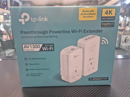 TP-Link TL-WPA8631P KIT AV1300 Gigabit Passthrough Powerline ac Wi-Fi Kit, NEW