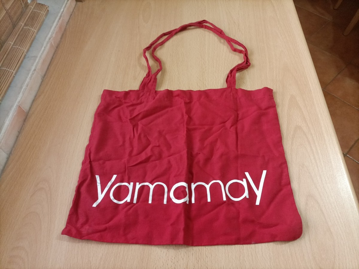 YAMAMAY SACCHETTO STOFFA ROSSO Vintage 30x35 Usato Ottimo!